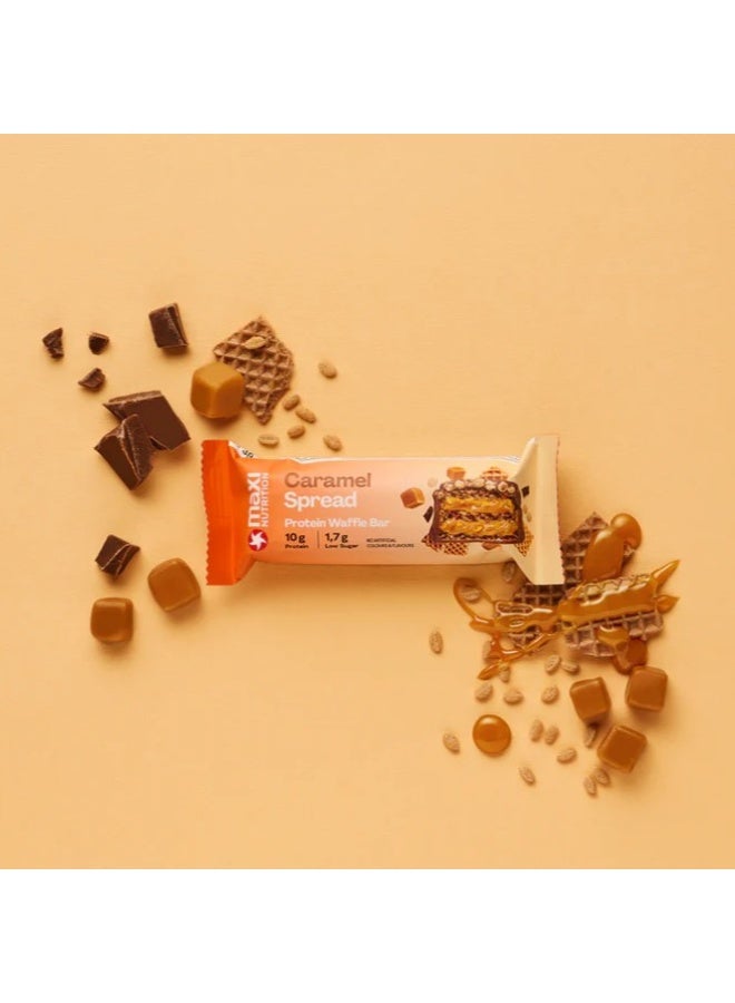 Maxi Nutrition Caramel Spread Protein Waffle Bar 39g | 10g Protein, Low Sugar, No Artificial Colours or Flavours (Pack of 12pcs ) - Image 2